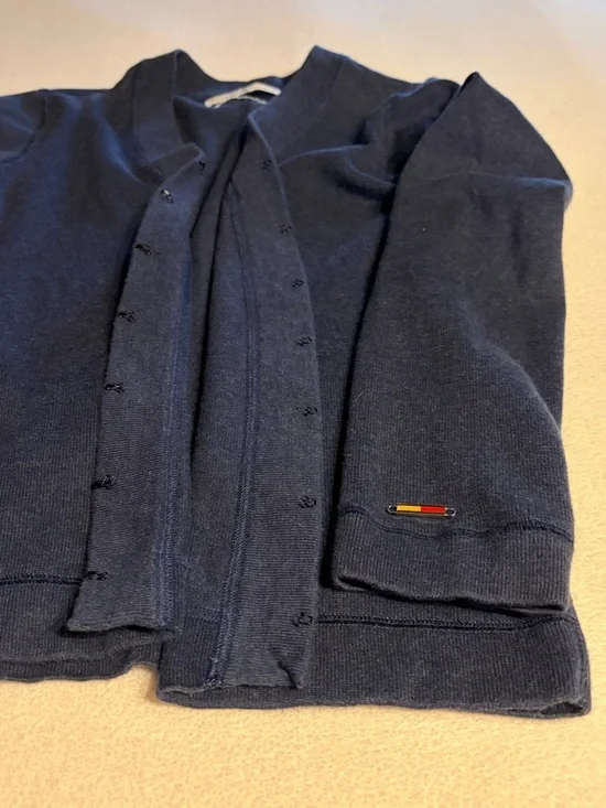 Tommy Hilfiger Dark Navy Cardigan with little hook-n-eye closers 100% COTTON - Picture 8 of 8